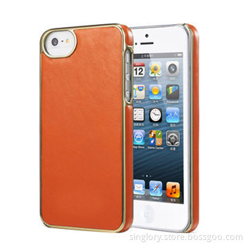 Mobile Phone Accessories for iPhone 5/5S/5C with PU and Metal Frame
